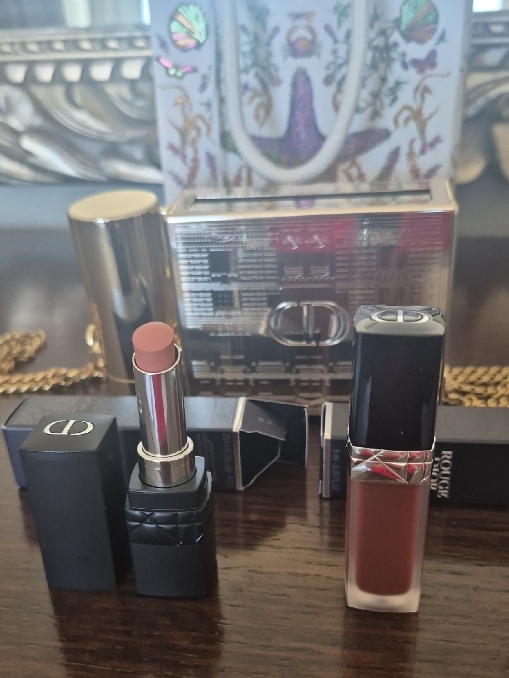Dior Matte Nude Rose Lipstick & Matching Liquid Lip Color Duo